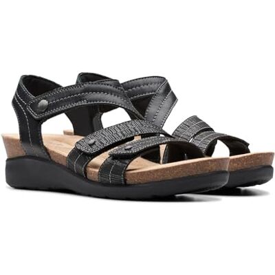 Clarks Calenne Clara Wedge Sandaal voor dames, Zwart Combi, 40 EU Clarks Calenne Clara Wedge Sandaal voor dames, Zwart Combi, 40 EU