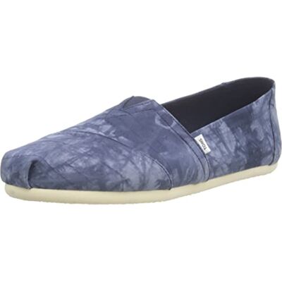 TOMS Platte instappers met Alpargata-print voor dames, Tie Dye Navy, 36 EU TOMS Platte instappers met Alpargata-print voor dames, Tie Dye Navy, 36 EU