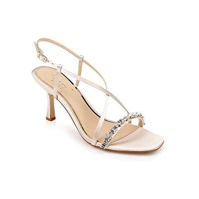 Jewel Badgley Mischka dames alexis sandaal met hak, champagnetinten, 39 EU Jewel Badgley Mischka dames alexis sandaal met hak, champagnetinten, 39 EU