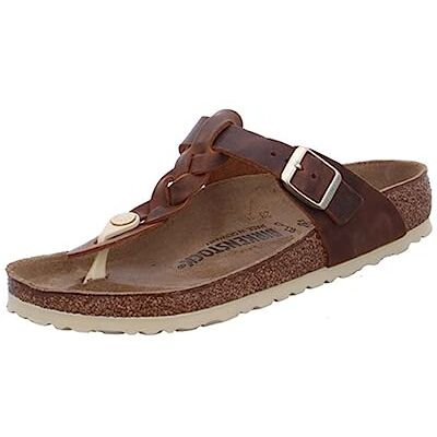 Birkenstock Gizeh Braided Black, Oiled Leather Flip Flops voor dames Birkenstock Gizeh Braided Black, Oiled Leather Flip Flops voor dames