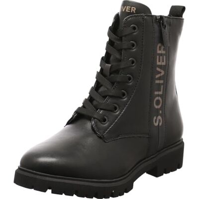 s.Oliver Enkellaarsjes voor dames, zonder hak, vetersluiting, herfst, zwart, 37 EU s.Oliver Enkellaarsjes voor dames, zonder hak, vetersluiting, herfst, zwart, 37 EU