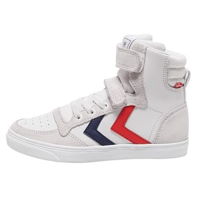 hummel Unisex hoge slimmer Stadil Leather High JR Sneakers voor kinderen, wit, 31 EU hummel Unisex hoge slimmer Stadil Leather High JR Sneakers voor kinderen, wit, 31 EU