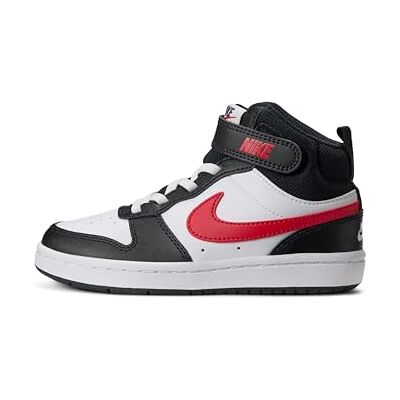 NIKE Court Borough Mid 2 (PS) Sneakers voor kinderen, uniseks, Zwart Wit Rood, 28 EU NIKE Court Borough Mid 2 (PS) Sneakers voor kinderen, uniseks, Zwart Wit Rood, 28 EU