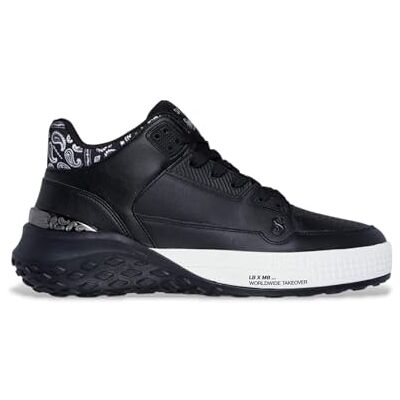 Skechers Sizzle Buckets Og Sneakers voor heren, Black Leather Bandana Print Mesh, 44 EU Skechers Sizzle Buckets Og Sneakers voor heren, Black Leather Bandana Print Mesh, 44 EU