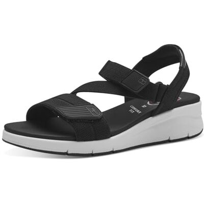 Tamaris Dames Comfort 8-88712-42 001 Black Wedge Plateausandaal Comfortabele extra brede schoen voor dagelijks gebruik feestelijke elegante visserssandalen, 38 EU breed, zwart, 38 EU Breed Tamaris Dames Comfort 8-88712-42 001 Black Wedge Plateausandaal Comfortabele extra brede schoen voor dagelijks gebruik feestelijke elegante visserssandalen, 38 EU breed, zwart, 38 EU Breed