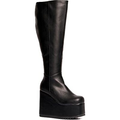 LAMODA Right Hand Chunky Platform Wedge Boot, EU 40, Black PU, 40 EU LAMODA Right Hand Chunky Platform Wedge Boot, EU 40, Black PU, 40 EU