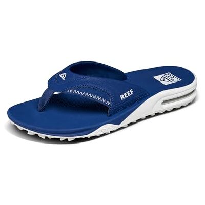 REEF Fanning Pregame Flesopener voor heren, flip-flop, boogondersteuning, duurzame buitenzool, waterbestendig, marine/Wit, 43 EU REEF Fanning Pregame Flesopener voor heren, flip-flop, boogondersteuning, duurzame buitenzool, waterbestendig, marine/Wit, 43 EU