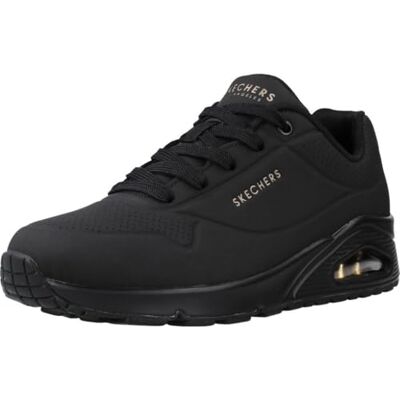 Skechers dames Uno Stand On AirSneaker Casual sneaker, Air-Cooled Memory Foam binnenzool, Skech-Air Visible demping, Lace-Up, Wedge Fit met verborgen 2,5 cm hak Skechers dames Uno Stand On AirSneaker Casual sneaker, Air-Cooled Memory Foam binnenzool, Skech-Air Visible demping, Lace-Up, Wedge Fit met verborgen 2,5 cm hak