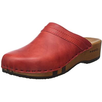 woody Dames Hanni houten schoen, Rosso, 42 EU, rood, 42 EU woody Dames Hanni houten schoen, Rosso, 42 EU, rood, 42 EU