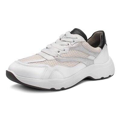 ARA Boston sneakers voor dames, wit, Dusty, zwart, 38 EU breed ARA Boston sneakers voor dames, wit, Dusty, zwart, 38 EU breed