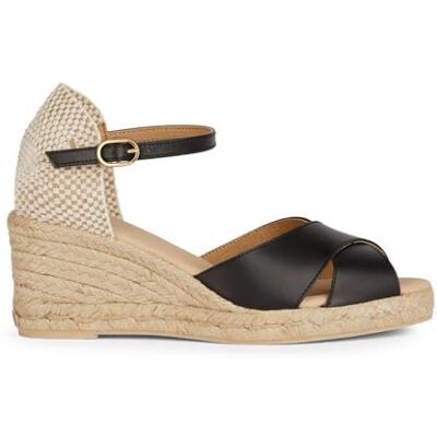 Geox D GELSA Low A Wedge Sandalen voor dames, zwart, 39 EU, zwart, 39 EU Geox D GELSA Low A Wedge Sandalen voor dames, zwart, 39 EU, zwart, 39 EU