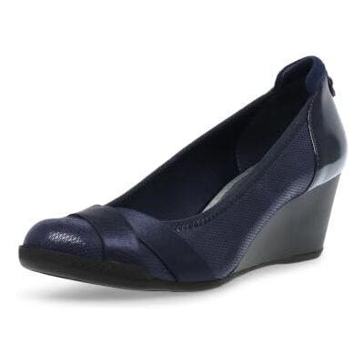 Anne Klein womens Timeout Wedge Heel Pump, Navy, 8.5 US Anne Klein womens Timeout Wedge Heel Pump, Navy, 8.5 US