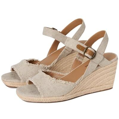 Lucky Brand Women's Mindra Wedge Sandal, Natural/Platino, 10 Wide Lucky Brand Women's Mindra Wedge Sandal, Natural/Platino, 10 Wide