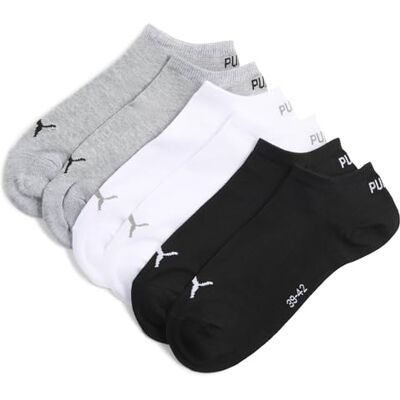 PUMA Uniseks sneakers Plain 3P, grijs/wit/zwart, 35-38 PUMA Uniseks sneakers Plain 3P, grijs/wit/zwart, 35-38