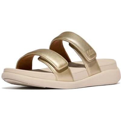 fitflop Vrouwen F-mode Go verstelbare platte twee-bar SlidesSlide sandaal, Platino, 43 EU fitflop Vrouwen F-mode Go verstelbare platte twee-bar SlidesSlide sandaal, Platino, 43 EU