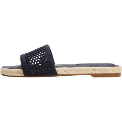 Tommy Hilfiger Dames gebreide mesh espadrille platte sandaal Fw0fw08744, Blauw Ruimte Blauw, 40 EU Tommy Hilfiger Dames gebreide mesh espadrille platte sandaal Fw0fw08744, Blauw Ruimte Blauw, 40 EU