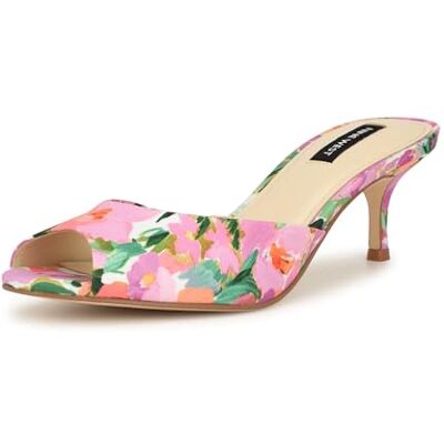 Nine West Luvlie sandaal met hak voor dames, Roze Bloemen 660, 39 EU Nine West Luvlie sandaal met hak voor dames, Roze Bloemen 660, 39 EU