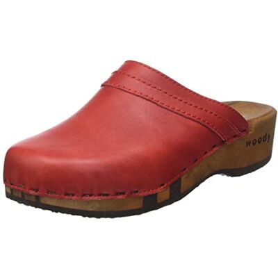 woody Dames Hanni houten schoen, Rosso, 39 EU, rood, 39 EU woody Dames Hanni houten schoen, Rosso, 39 EU, rood, 39 EU