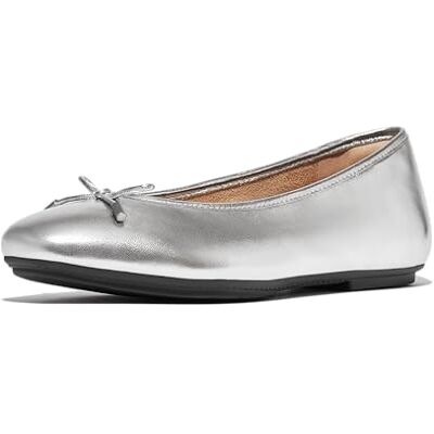 fitflop Mary Jane Womens Ballerina Schoenen in Beige, Zilver, 40 EU fitflop Mary Jane Womens Ballerina Schoenen in Beige, Zilver, 40 EU