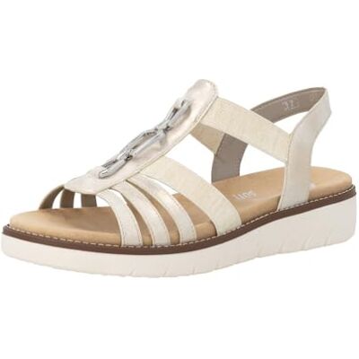 Remonte Dames D2041 enkelband sandalen, goud, 4 UK Remonte Dames D2041 enkelband sandalen, goud, 4 UK