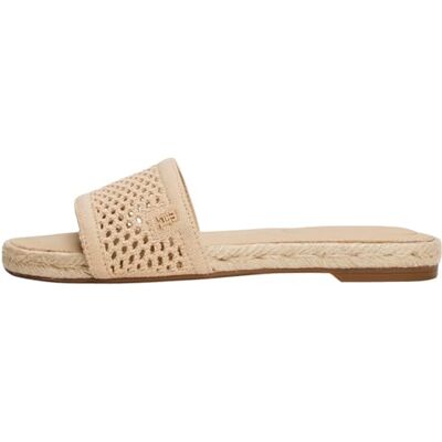 Tommy Hilfiger Dames gebreide mesh espadrille platte sandaal Fw0fw08744, Beige gekleide kiezel, 39 EU Tommy Hilfiger Dames gebreide mesh espadrille platte sandaal Fw0fw08744, Beige gekleide kiezel, 39 EU