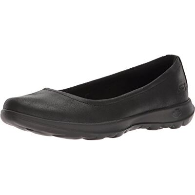 Skechers Go Walk Lite-Gem gesloten ballerina's voor dames, Zwart Textiel Trim Bbk, 41 EU Skechers Go Walk Lite-Gem gesloten ballerina's voor dames, Zwart Textiel Trim Bbk, 41 EU