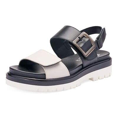 ARA Malaga damessandalen, crème, zwart, 42 EU ARA Malaga damessandalen, crème, zwart, 42 EU