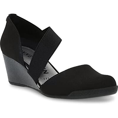 Anne Klein Tara Wedge Pump voor dames, Zwart/Multi Stretch Stof, 38.5 EU Anne Klein Tara Wedge Pump voor dames, Zwart/Multi Stretch Stof, 38.5 EU