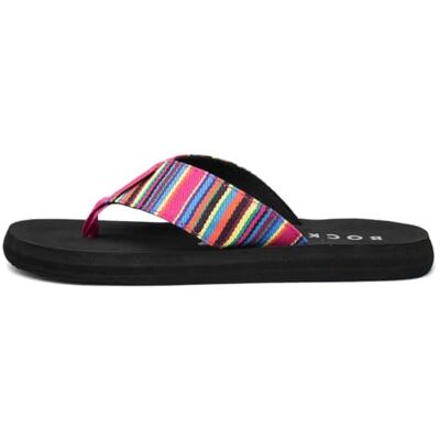 Rocket Dog Adios Stark Gestreepte Teenslippers voor dames, Meerkleurig, 41 EU Rocket Dog Adios Stark Gestreepte Teenslippers voor dames, Meerkleurig, 41 EU