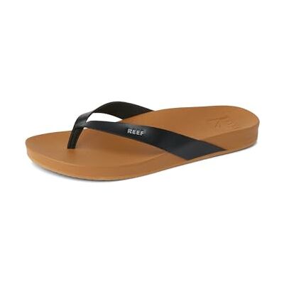 REEF Cushion Court slipper, gegoten kussen voetbed, ondersteuning van de voetboog, Zwart/Naturel, 37 EU REEF Cushion Court slipper, gegoten kussen voetbed, ondersteuning van de voetboog, Zwart/Naturel, 37 EU