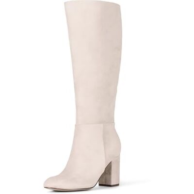 Amazon Essentials Dames hoge hak laars, grijs faux suède, 39.5 EU Breed Amazon Essentials Dames hoge hak laars, grijs faux suède, 39.5 EU Breed