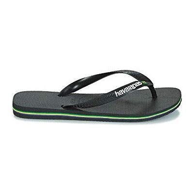 Havaianas Unisex Brasil-logo (Mini Me), zwart/zwart, VK kind 12/13 Havaianas Unisex Brasil-logo (Mini Me), zwart/zwart, VK kind 12/13