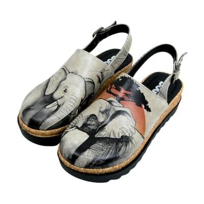 DOGO Vrouwen Vegan Leer Zwart Wedge Sandalen Sunset Dieren Patroon, Meerkleurig, 37 EU DOGO Vrouwen Vegan Leer Zwart Wedge Sandalen Sunset Dieren Patroon, Meerkleurig, 37 EU
