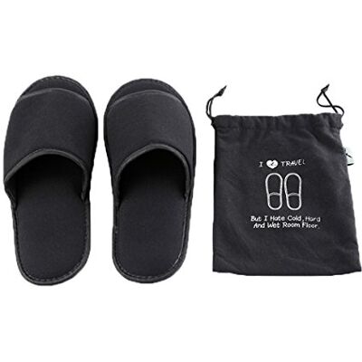 Comfysail Opvouwbare Draagbare Slippers Wasbare Open Teen Badslippers met Opbergtas voor Spa Reizen Hotel/Thuis Gast 34-43, Zwart, 34-43 Comfysail Opvouwbare Draagbare Slippers Wasbare Open Teen Badslippers met Opbergtas voor Spa Reizen Hotel/Thuis Gast 34-43, Zwart, 34-43