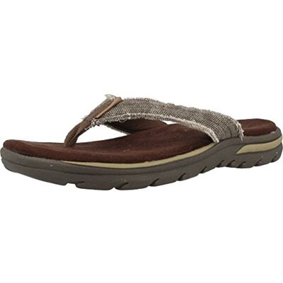 Skechers heren Supreme- BosniaTeenslipper Casual, relaxte pasvorm, traagschuim flip flop sandaal, canvas bovenwerk Skechers heren Supreme- BosniaTeenslipper Casual, relaxte pasvorm, traagschuim flip flop sandaal, canvas bovenwerk