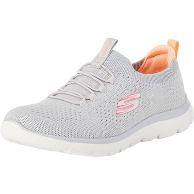 Skechers dames Summits Top Player Trainers, Gray Knit/Pink & Coral Trim, 40.5 EU Skechers dames Summits Top Player Trainers, Gray Knit/Pink & Coral Trim, 40.5 EU