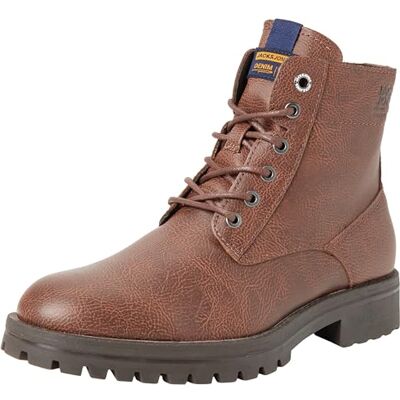 JACK & JONES Jfwbernie Boot PU veterlaarzen voor heren, cognac, 44 EU JACK & JONES Jfwbernie Boot PU veterlaarzen voor heren, cognac, 44 EU