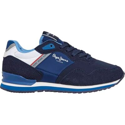 Pepe Jeans London Berg B Sneak, Blauw (Marine Blue), 1.5 UK, Blauw Marine Blauw, 33 EU Pepe Jeans London Berg B Sneak, Blauw (Marine Blue), 1.5 UK, Blauw Marine Blauw, 33 EU