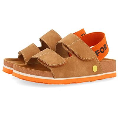 GIOSEPPO Biologische flip-flops, leer, met oranje details en boodschap voor jongens, leder, 36 EU GIOSEPPO Biologische flip-flops, leer, met oranje details en boodschap voor jongens, leder, 36 EU