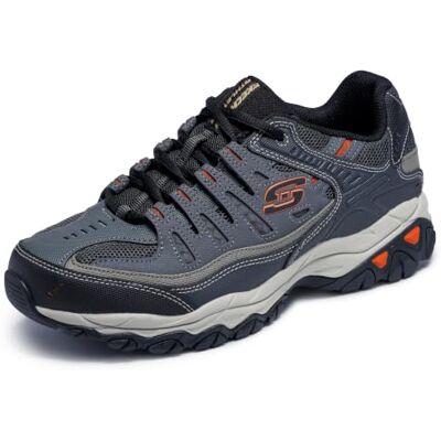 Skechers Memory Foam, Articu-Lyte tussenzool, leer en mesh bovenwerk, casual, traditionele vetersluiting Skechers Memory Foam, Articu-Lyte tussenzool, leer en mesh bovenwerk, casual, traditionele vetersluiting