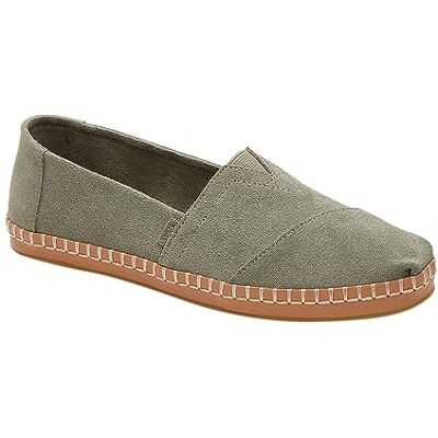 TOMS Women's Alpargata Leather Wrap Loafer Flat, Vetiver Gray Suede, 11 TOMS Women's Alpargata Leather Wrap Loafer Flat, Vetiver Gray Suede, 11
