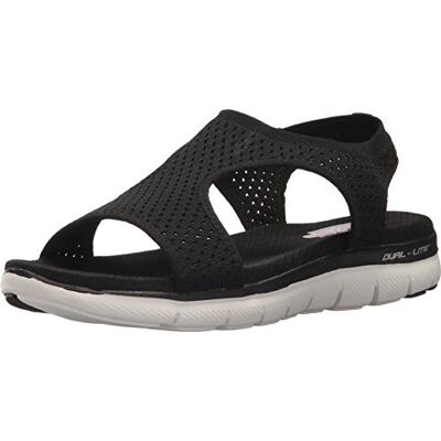 Skechers Flex Appeal 2.0-Deja Vu Sport Sandaal voor dames, Zwart, 37 EU Skechers Flex Appeal 2.0-Deja Vu Sport Sandaal voor dames, Zwart, 37 EU