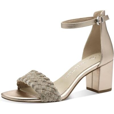 MARCO TOZZI Heeled Sandal by Guido Maria Kretschmer 2-28399-42 dames, Platinum Comb, 37 EU MARCO TOZZI Heeled Sandal by Guido Maria Kretschmer 2-28399-42 dames, Platinum Comb, 37 EU
