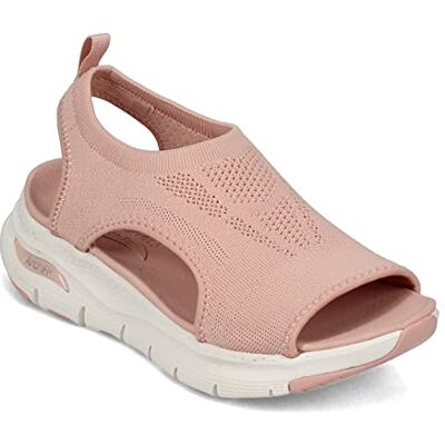 Skechers Arch Fit-City Catch Womens Knit Slip-On Sandals, Blush, 10 Skechers Arch Fit-City Catch Womens Knit Slip-On Sandals, Blush, 10