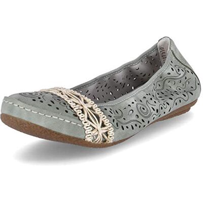 Rieker 41466 gesloten ballerina's voor dames, groen 52, 42 EU Rieker 41466 gesloten ballerina's voor dames, groen 52, 42 EU