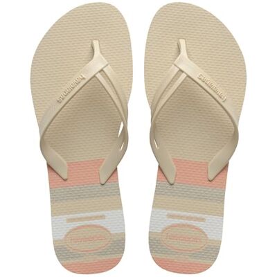 Havaianas Elegance Print, Flip Flop Dames, Beige, 0.5 UK Havaianas Elegance Print, Flip Flop Dames, Beige, 0.5 UK