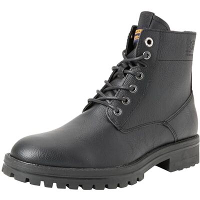 JACK & JONES Jfwbernie Boot PU veterlaarzen voor heren, antraciet, 45 EU JACK & JONES Jfwbernie Boot PU veterlaarzen voor heren, antraciet, 45 EU