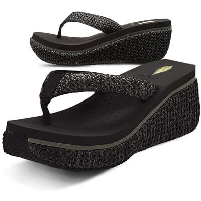 VOLATILE Women's Island Wedge Sandal zwart Maat: 8 UK VOLATILE Women's Island Wedge Sandal zwart Maat: 8 UK