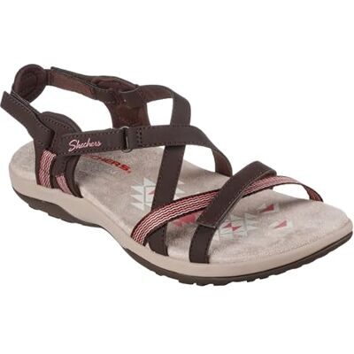 Skechers Reggae Slim Sun Array platte sandaal voor dames, bruin, maat 44 Skechers Reggae Slim Sun Array platte sandaal voor dames, bruin, maat 44