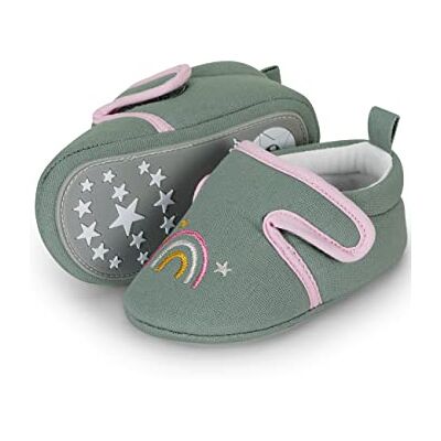 Sterntaler Babykruipschoen voor meisjes, wolk, platte slipper, groen, 18 EU Sterntaler Babykruipschoen voor meisjes, wolk, platte slipper, groen, 18 EU